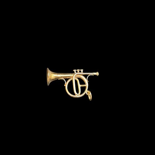 14 kt Yellow Gold Musical French Horn Pendant