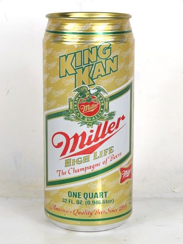 1982 Miller High Life "King Kan" 946ml Quart Beer Can Taiwan