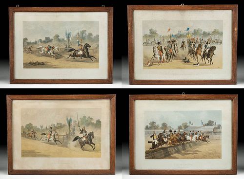 Four 19th C. French Prints - "Ecole de Cavalerie"