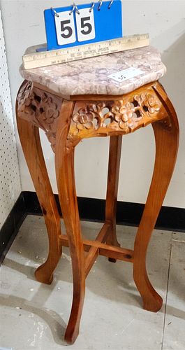 CHINESE MARBLE TOP STAND 29-1/2"H X 13" DIAM