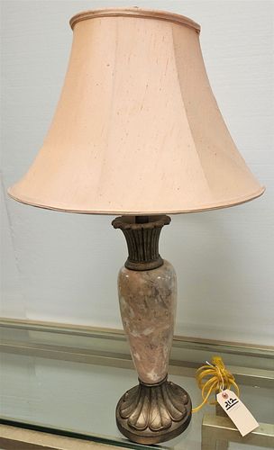 MARBLE AND METAL TABLE LAMP 32"