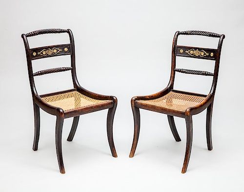 Pair of Regency Painted Side Chairs