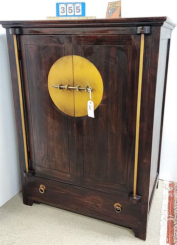 ASIAN STYLE 2 DOOR CABINET W/ DRAWER 50"H X 37 1/2"W X 24 1/2"D