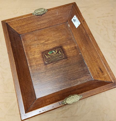 MAHOG TRAY MADE FROM THE LID OF A PHONOGRAPH CABINET 4"H X 21 1/2"W X 18"D