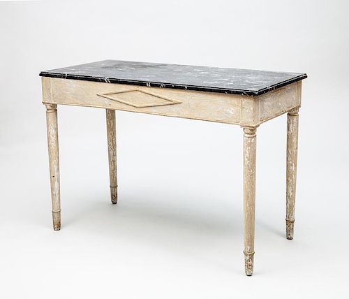 Continental Neoclassical Style Grey Painted Console