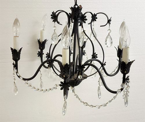 WROUGHT 24 LIGHT CHANDELIER MADE BY ARROWSMITH FORGE 41"H 34"DIAM