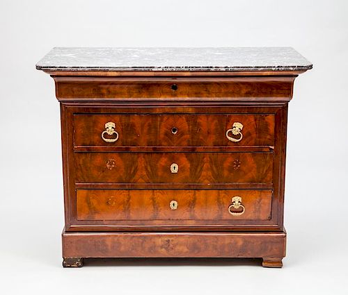 Louis Philippe Mahogany Commode with Marble Top