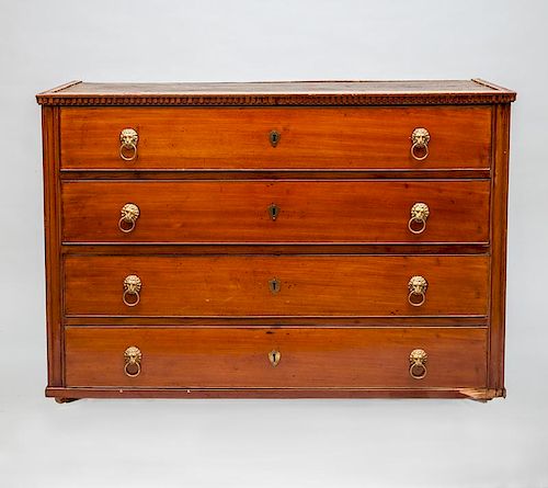 Swedish Neoclassical Gilt-Metal-Mounted Mahogany Chest of Drawers