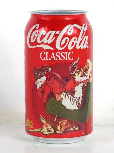 1996 Coca Cola Santa Christmas "Resting Reindeer" 12oz Can