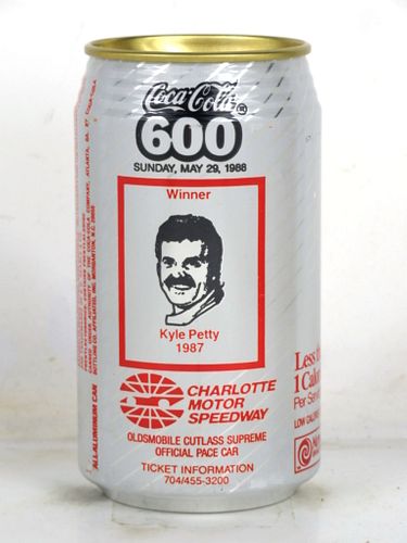 1988 Diet Coke Coca Cola 600 NASCAR Kyle Petty 12oz Can Morganton