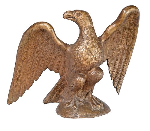 Gold Painted Cast Iron Spread Wing Eagle