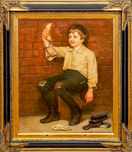 European School: Shoeshine Boy with Banana