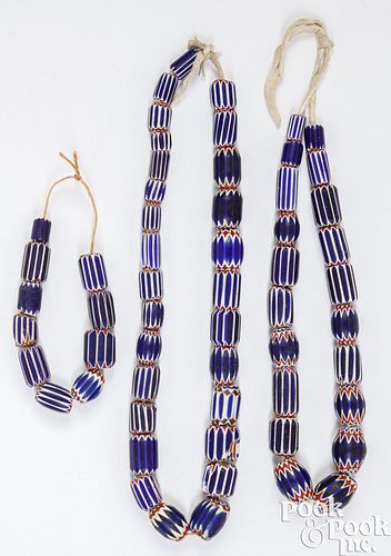 Three strands of trade bead necklaces