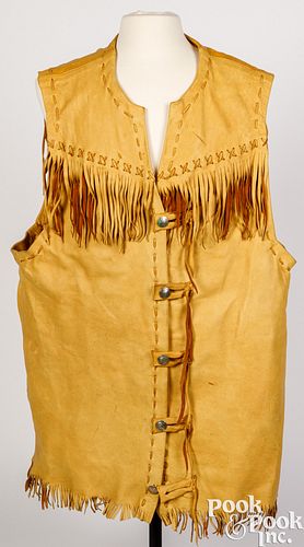 Contemporary Native American Indian hide vest
