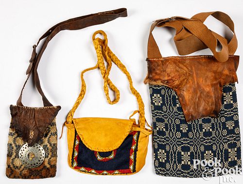 Three contemporary Native American Indian bags