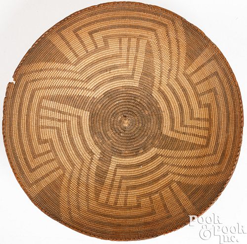 Large Apache Indian coiled basketry tray