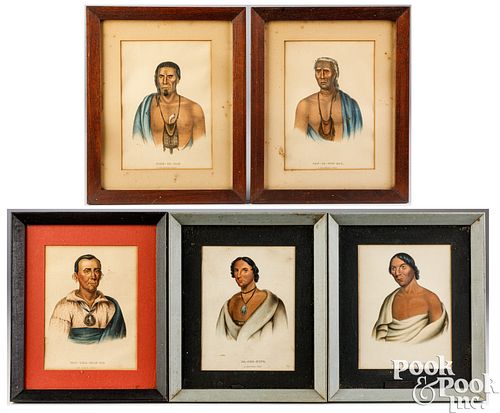 Five Native American Indian lithographs