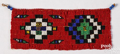 Native American Indian beaded cuff, mid 20th c.