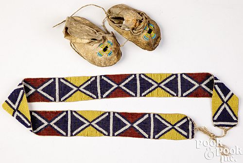 Two Native American Indian beaded items