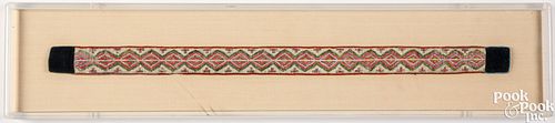 Finely woven Cree Indian belt, ca. 1870
