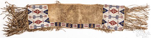 Plains Indian saddle throw with pouches