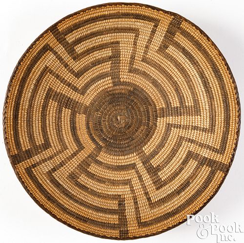 Pima Indian coiled basketry tray