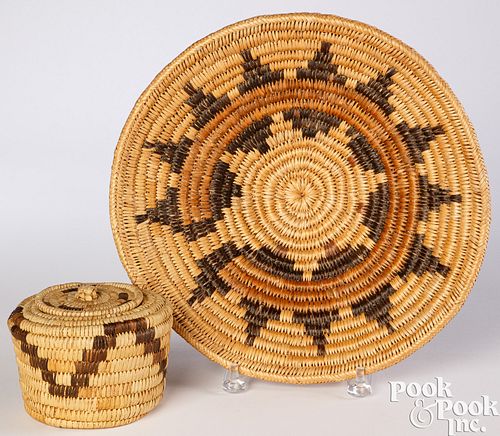 Two Native American Indian baskets