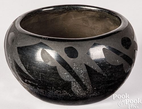 San Ildefonso Pottery black on black bowl