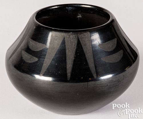 San Ildefonso Pottery blackware jar
