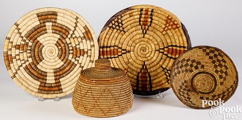 Four Indian basketry items