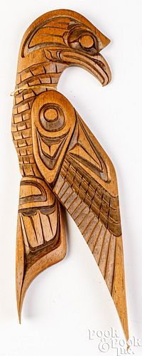 Louis Bob, Salish, carved cedar eagle