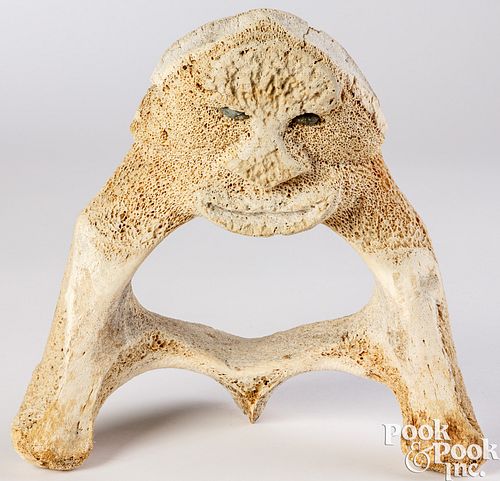 Eskimo carved whalebone man