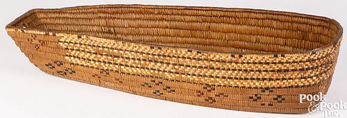 Northwest Coast Indian imbricated basketry cradle