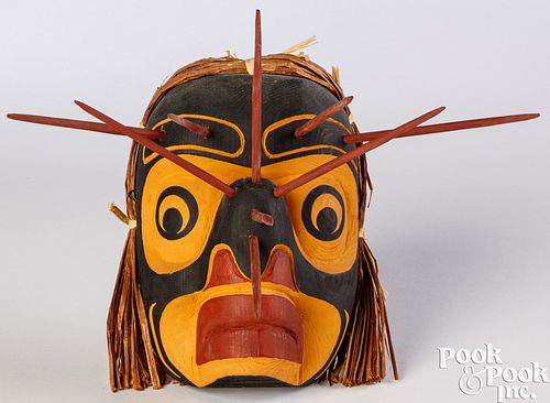 Haida Indian Bumble Bee carved mask