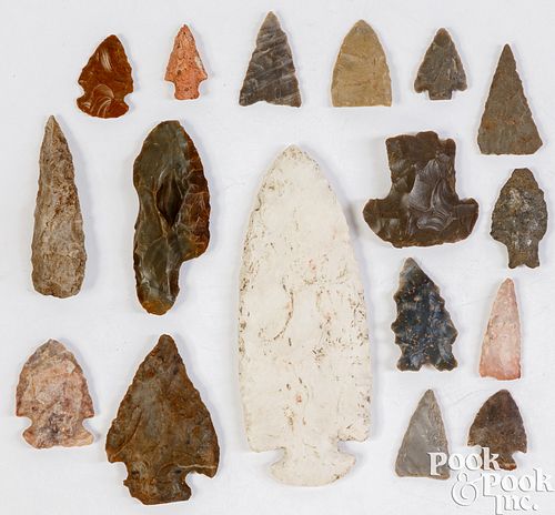 Group of Midwest Indian stone points
