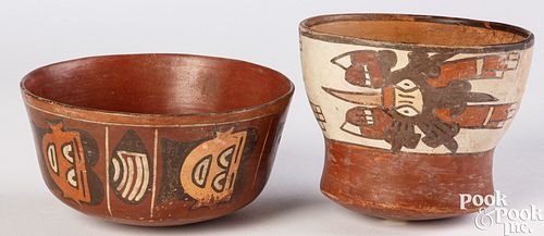 Two Nazca polychromed pottery bowls
