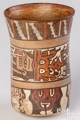 Nazca polychromed pottery beaker