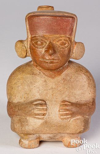 Moche pottery figural portrait vessel