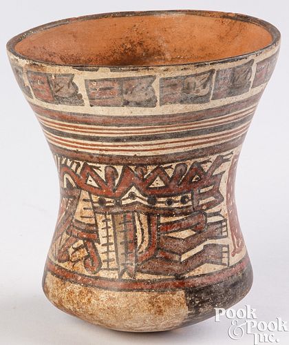 Nazca polychromed pottery vessel