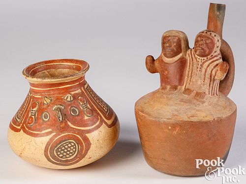 Two Pre-Columbian pottery vessels