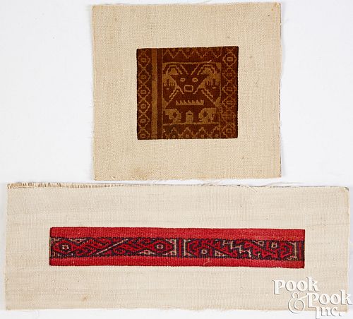 Two Incan textile remnants, 12th c.