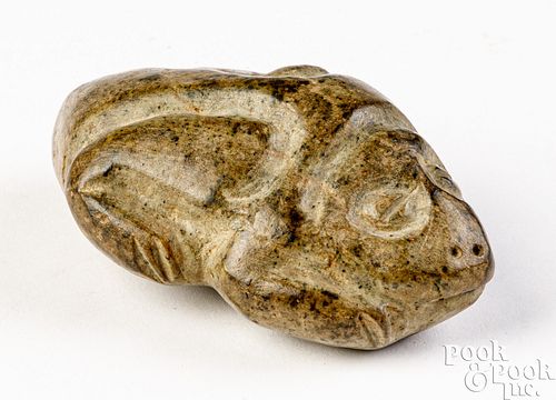 Indigenous carved stone frog