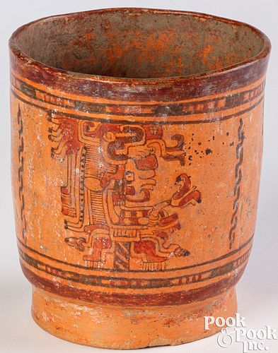 Mayan Ulua Valley polychrome pottery vessel