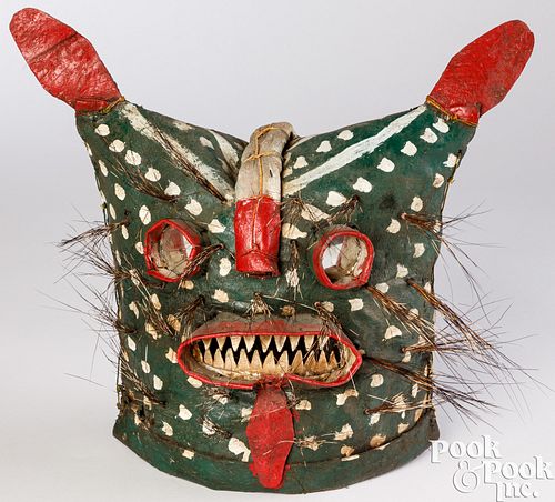 Unusual tribal hide mask