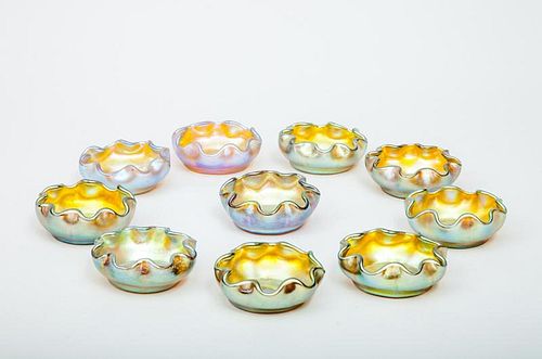 Set of Ten Tiffany Favrile Salts