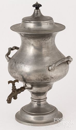 Pewter coffee urn, ca. 1847