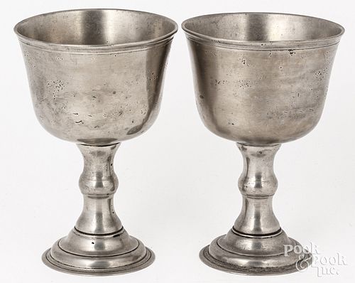 Pair of Scottish pewter communion chalices