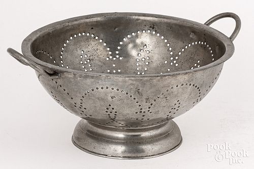 Pewter colander, late 18th c.