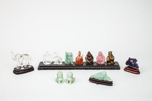 Group of Twelve Chinese Carved Hardstone Animals