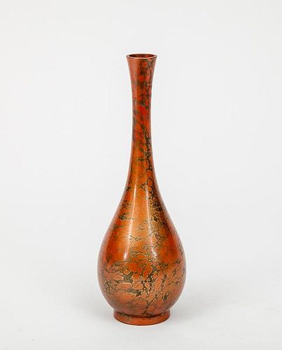 Chinese Copper Oxide Bronze Pear-Form Vase